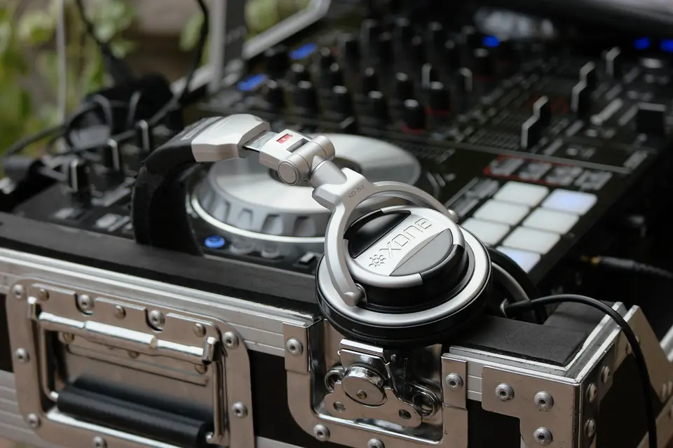 A DJ controller and headphones ready for a reception