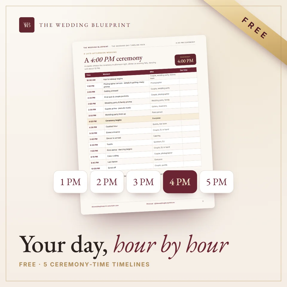 The Wedding Day Timeline Pack free download cover